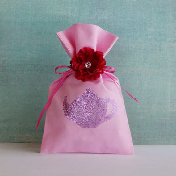 Items similar to Tea Party Favor Bags Set of 6 Tea Party Goodie Bags