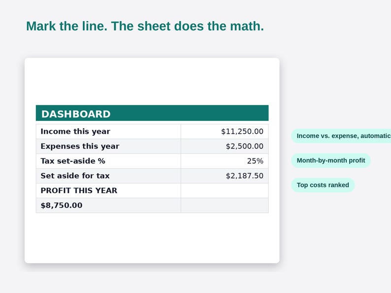 Freelance Income and Expense Tracker Google Sheets, Self Employed ...