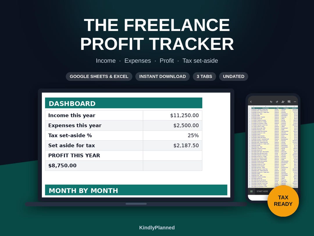 Freelance Income and Expense Tracker Google Sheets, Self Employed ...
