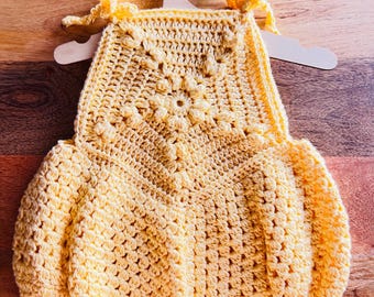 Granny Pentagon Romper (0-6 Months, 6-12 Months, 12-18 Months, 18-24 Months) - Handmade Crochet Baby Romper - Made To Order