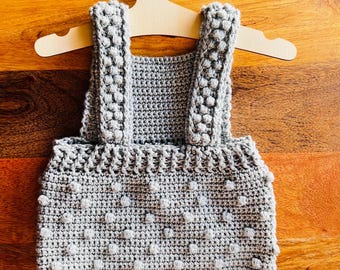 Bobble Romper (0-3 Months, 6-9 Months, 12-18 Months) - Handmade Crochet Baby Romper - Made To Order