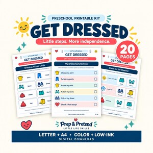 Getting Dressed Printable for Preschool | Visual Routine, Clothing Sequence & Independence PDF