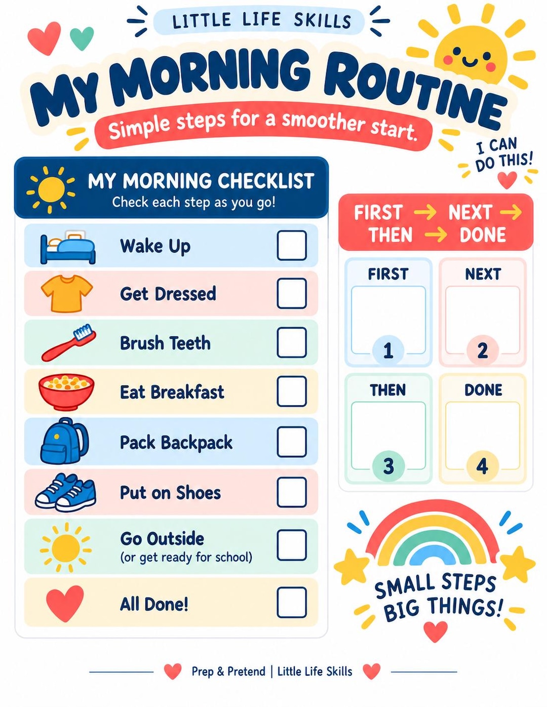 Morning Routine printable preview