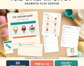 Ice Cream Shop Dramatic Play Printables for Preschool & Pre-K