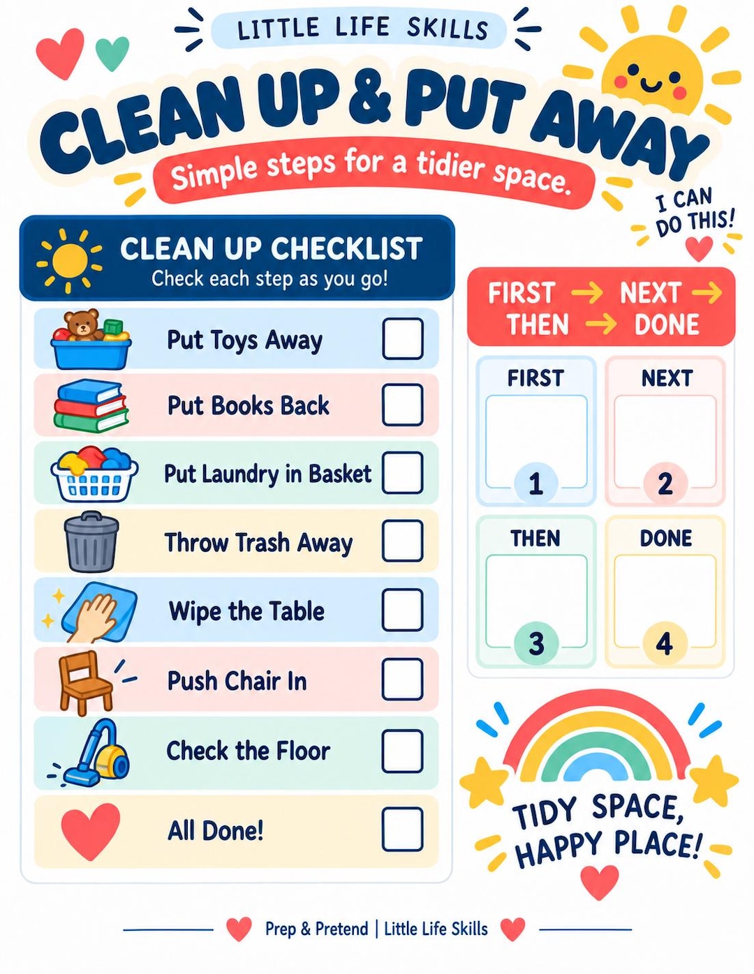 Clean Up and Put Away printable preview