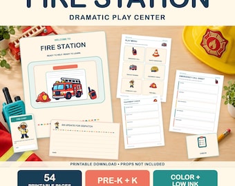 Fire Station Dramatic Play Printables for Preschool & Pre-K
