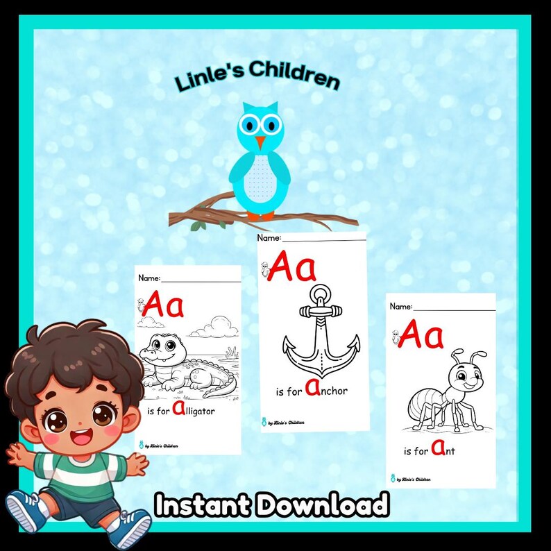 Letter A Worksheets, Preschool Alphabet Coloring Pages (PDF) - Etsy