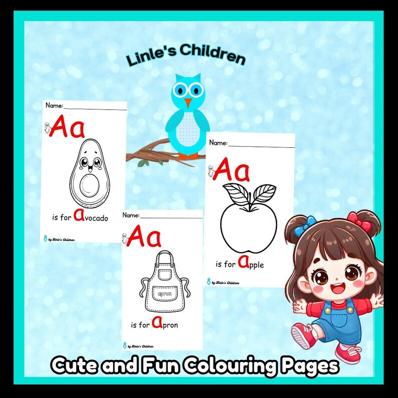 Letter A Worksheets, Preschool Alphabet Coloring Pages (PDF) - Etsy