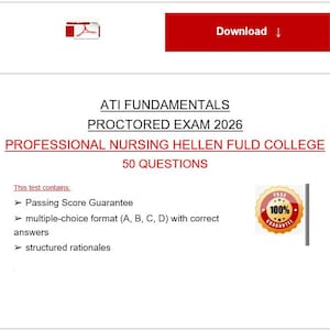 Esame di certificazione ATI Fundamentals per infermieri professionisti, Hellen Fuld College, 2026 (con supervisione).