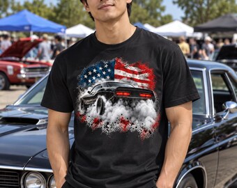 Amerikaanse Muscle Car T-shirts | Autoliefhebbers T-shirts met grafische prints | Onbedrukte collectie T-shirts voor autoliefhebbers