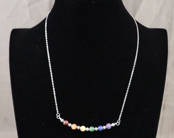 Gay Pride Gemstone necklace 412