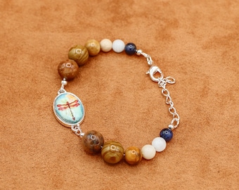 Dragonfly to Titan Handmade Gemstone Bracelet