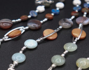 Solar System Sterling Silver Bracelets Handmade with Semiprecious Stones