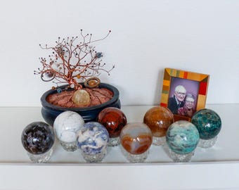 8 Planets Set of 52mm Stone Spheres Matched to Size in Gift Box (S52A)