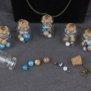 Planets in a Bottle Found Object Necklace with Semiprecious Stones image 5