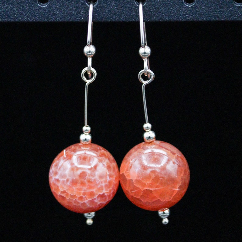 Red Giant Gemstone Dangle Earrings 1377 14kt gf