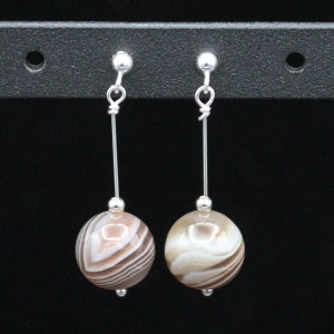 Tiny Jupiter Earrings Agate 14kt gold-filled or Sterling Silver Handmade Suitable for Kids 1374 sterling