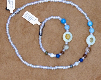 Kid Size Solar System Elastic Necklaces and Bracelets with Semiprecious Stones Handmade