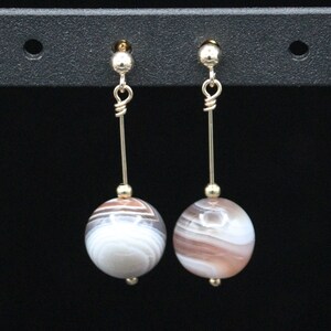 Tiny Jupiter Earrings Agate 14kt gold-filled or Sterling Silver Handmade Suitable for Kids 1375 14kt gf