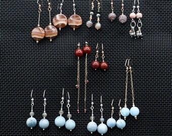 DISCOUNTED New Handmade Earrings Planet Moon Gemstone Jupiter Mars Earth Uranus Neptune