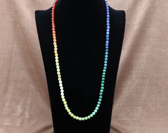 Rainbow Spectrum Gemstone Necklace Handmade One of a Kind