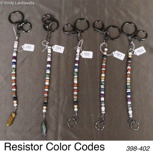 Resistor Color Code Keychain/Bracelet with Binary Numbers