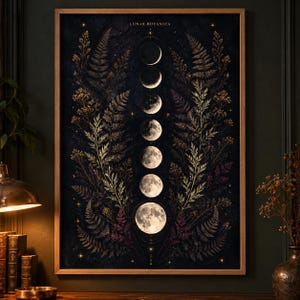Moon Phase Botanical Art Print