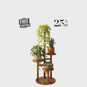 Multi Tier Wooden Plant Stand | Indoor Flower Pot Display Rack