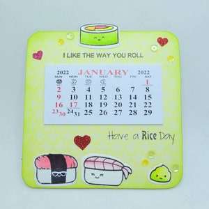 Rice Fall 2022 Calendar 2022 Sushi And Spam Musubi Mini Calendar Foodie Calendar | Etsy