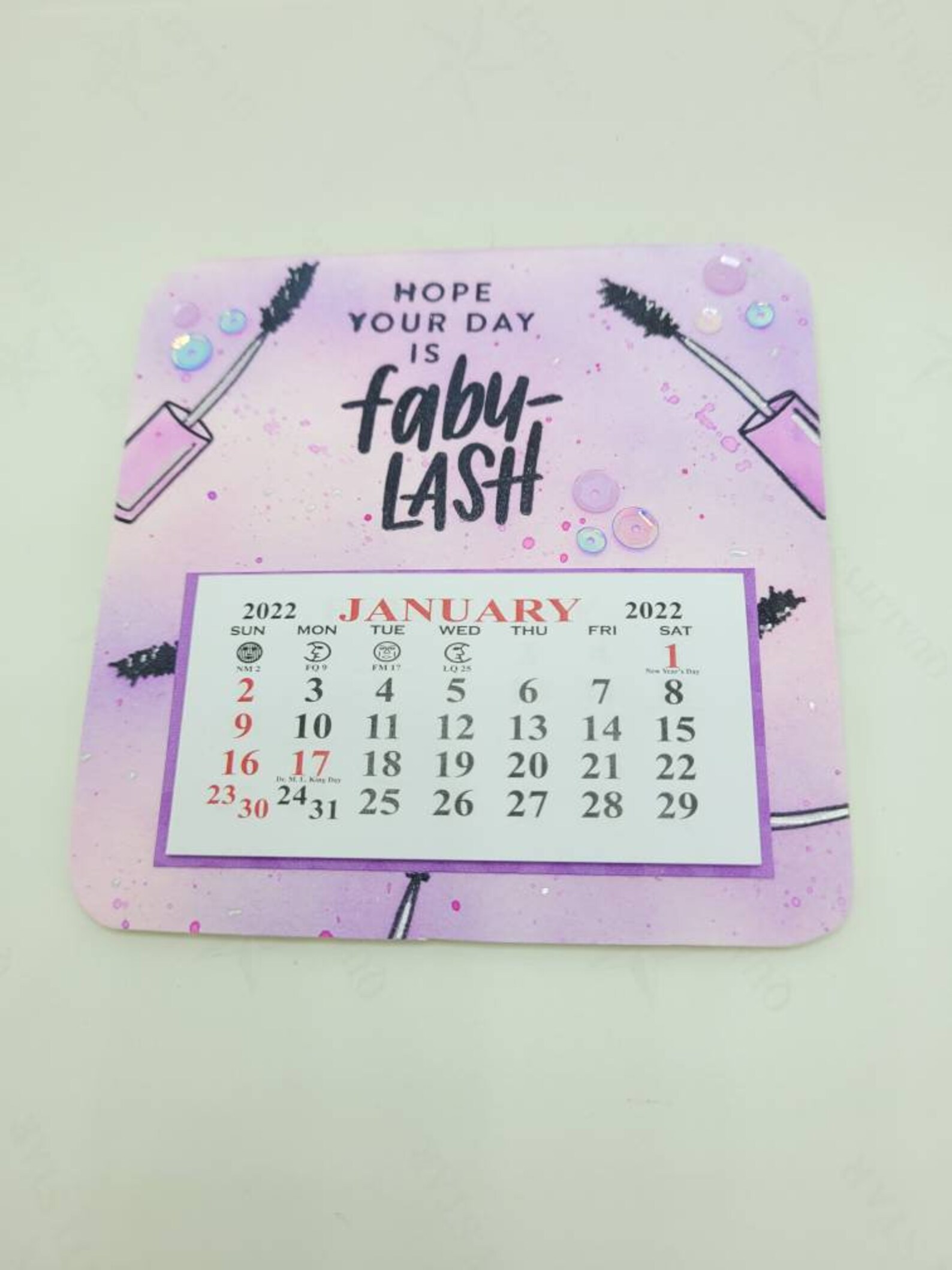 Lavender Fabulash Mascara Mini Calendar 2022 Girly calendar Etsy