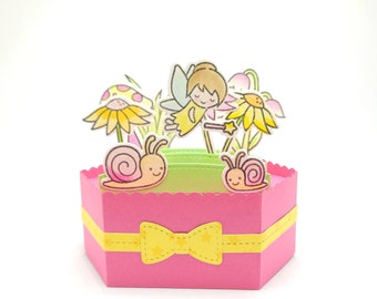 Snail Mail platform pop up card, Fairy garden, sweet girl card, any occasion