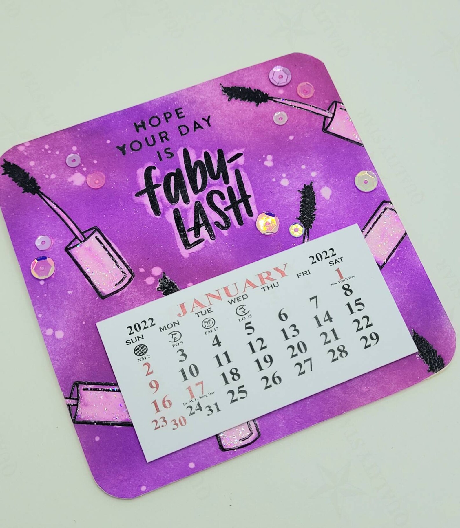 2022 Fab Girly calendar Mascara themed calendar Make Up Etsy