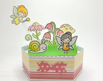 Garden Fairy platform pop up card, Snail Mail, Toadstool all occasion card