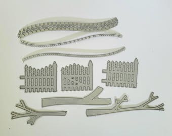 gently used wafer thin metal dies, miscellaneous scene building dies, paper crafting supplies