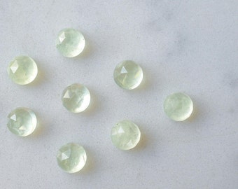 6mm Prehnite rosa facetado cabujón. verde pálido gema verde verde cabina rosa corte prehnite piedra preciosa