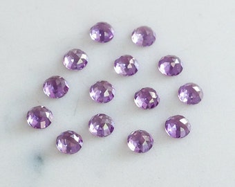 6mm Alexandrite rose faceted cabochon. round alexandrite. color changing gem. rose faceted lab grown alexandrite