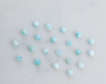 3mm blau larimar glatte Cabochons. himmelblau. runden Edelstein. winzige blaue Kabinen. Petrol blaue Edelsteine