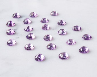 5mm Alexandrite rose faceted cabochon. round alexandrite. color changing gem. indigo blue violet. rose faceted lab grown alexandrite