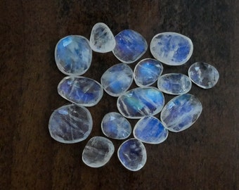 10-12mm Irregular Shape Rainbow Moonstone gemstones. white gem blue flash gemstone. rainbow moonstone loose gems