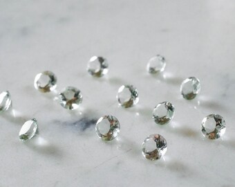 6mm Green Amethyst faceted gemstones 2 pieces