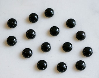 6mm Black Onyx SMOOTH cabochon - black gemstone onyx cab polished round gem