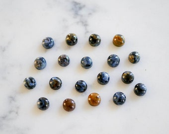 6mm Pietersite smooth cabochon. tempest stone cab. blue earth stonebochon glitter opal light blue baby blue