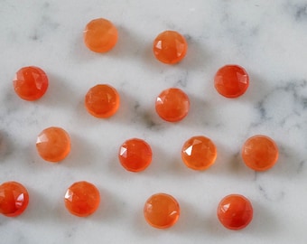 Carnelian naranja de 8 mm. Cabinas de corte rosa facetadas cabujón naranja