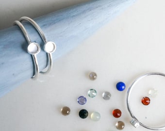 3mm Sterling Silver Ring Blank. Bezel cup soldered to dainty silver band. handmade. DIY rings solid silver rings. silver resin ring