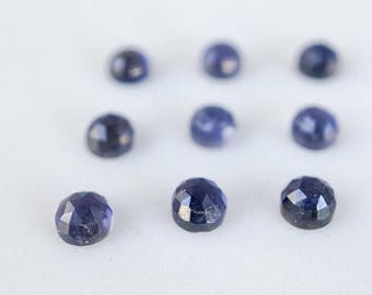 5mm rose faceted IOLITE cabochon. Rose cut purple gemstone. iolite cabs violet gem