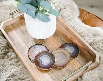 NATURAL agate coasters. Earth tone coasters. gemstone coasters. geode coasters. home decor. drinking coasters. housewarming gift.