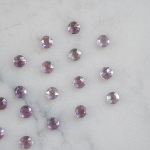 4mm Alexandrite rose faceted cabochon. Lab grown alexandrite. color changing gem. image 10