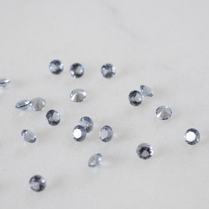 3mm ocean gray NANO brilliant cut gemstone. steel blue grey gem. round loose gems