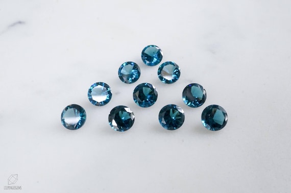 10 pieces 6mm London Blue Topaz Faceted Round Loose Gemstone London Blue Topaz Faceted Gemstone London BLUE TOPAZ Round Faceted Gemstone