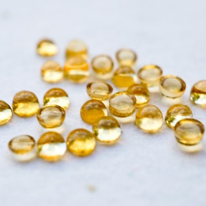 3mm golden citrine smooth cabochon. yellow citrine cabochon. round cab yellow cab